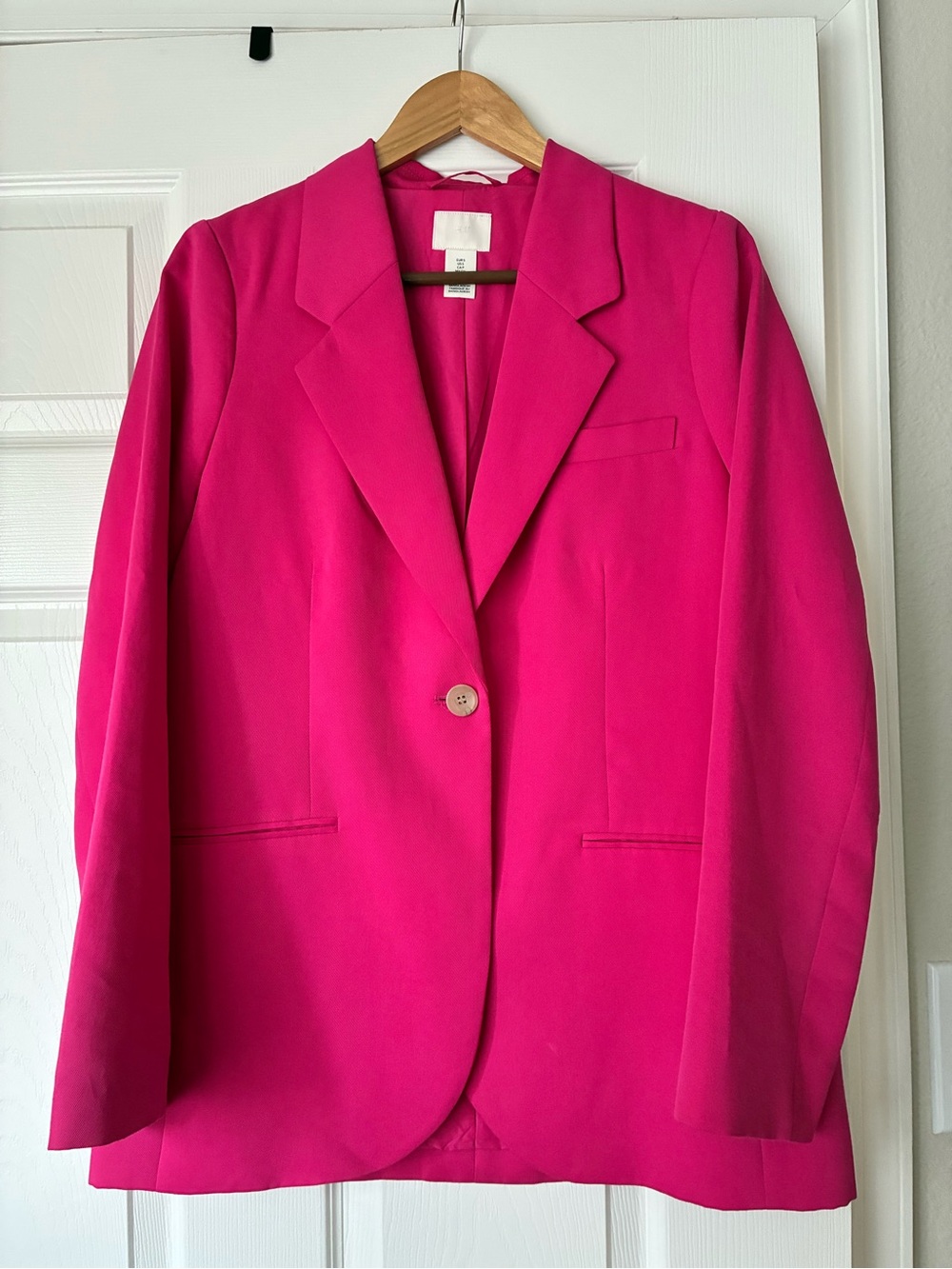 H&M Women's Bright Fuchsia Single-Button Blazer